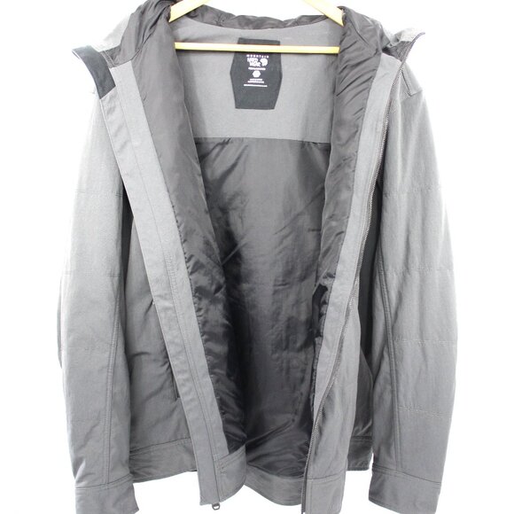 Mountain Hardwear Hooded Jacket Men's XL Charcoal Gray Full Zip Pockets Outdoors - Picture 5 of 11